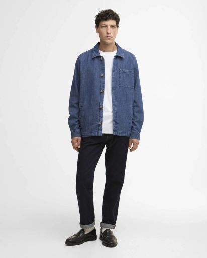 BARBOUR Barbour Aickmen textured denim overshirt