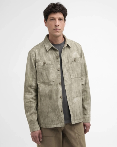 BARBOUR Barbour Ross printed overshirt grey olive