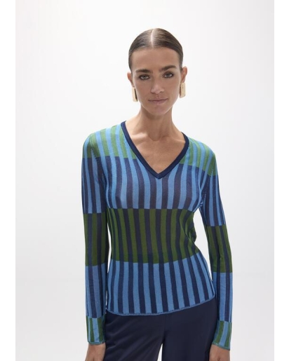 LOLA CASADEMUNT Lola Casademunt Bicolor ribbed sweater