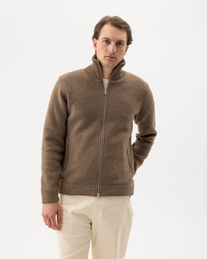 HOLEBROOK Holebrook Mans Zip WP Knitted windproof sweater in wool blend