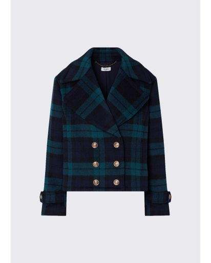 LIU.JO Liu.Jo Short double-breasted tartan coat